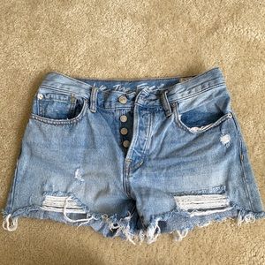 Free People Light Wash Denim Shorta